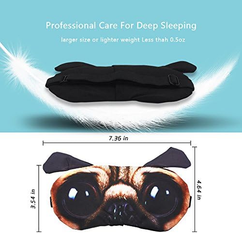HYCLES 4 Pack Cartoon Animal Cute Sleep Eye Mask with Adjustable Strap Relaxed Sleeping Blackout Cat Dog Eye Cover Eyeshade for Kids Men Women Travel Rest/Blindfold Game