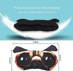 HYCLES 4 Pack Cartoon Animal Cute Sleep Eye Mask with Adjustable Strap Relaxed Sleeping Blackout Cat Dog Eye Cover Eyeshade for Kids Men Women Travel Rest/Blindfold Game