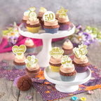 40PCS Edible 50th Anniversary Cupcake Toppers Golden Happy Wedding Glutinous Rice Paper We Still Do 50 Years Picks Birthday Party Cake Decorations Supplies gold