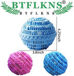 Laundry Balls Set, Eco-Friendly Super Washing Machine Laundry Ball, All Natural Washer Ball Laundry Detergent Alternative, Household Can Be Reused 2000 Washings(2pcs Balls, Pink,Blue)