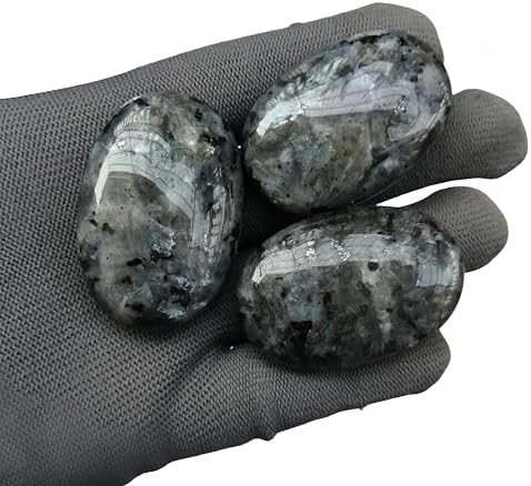 Natural Black Labradorite Mini Oval Palm Crystal and Healing Massage Spa Herapy Energy Stone,Crystal Spa Chakra Stone