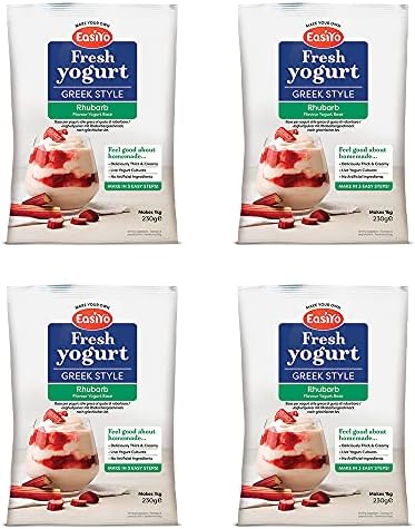 Greek Style Rhubarb Yogurt Mix Sachets, 4 x 230g - Each Makes 1kg