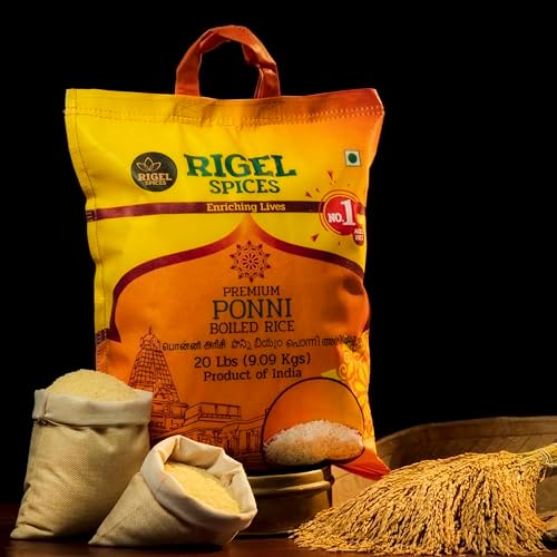 Rigel Spices Premium Ponni Boiled Rice - Aged | Authentic South Indian Parboiled Rice for Fluffy & Nutritious Meals | Ideal for Daily Cooking and Special Recipes (4 Lbs)