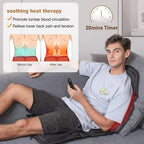 SLOTHMORE Vibration Back Massager for Chair with Heat, Multi-Zone Massage Seat Cushion, Full Back & Seat Coverage, Adjustable Modes, Comfortable Pad for Office & Home