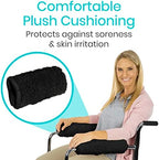 Vive Wheelchair Armrest Pads (2 PCS) - Memory Foam Sheepskin Cushion Accessories for Transport Electric Wheel Chair Arm Rests - for Adults, Seniors, Handicapped - Soft Support for Office Chair