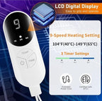Electric Heated Foot Warmer for Feet, Double Sided Feet Warmer Foot Heating Pad with 6 Levels Temp and 3 Timers, Foot Warmers for Bed, Under Desk, Office, Birthday Christmas Gifts for Women Men（Black