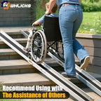 Wheelchair Ramp, Adjustable 4-7FT Portable Telescopic Ramps for Home Steps, Threshold, Stairs, Handicap, Doorways,600LBS Capacity with Storage Bag Aluminum Non-Skid(7FT)