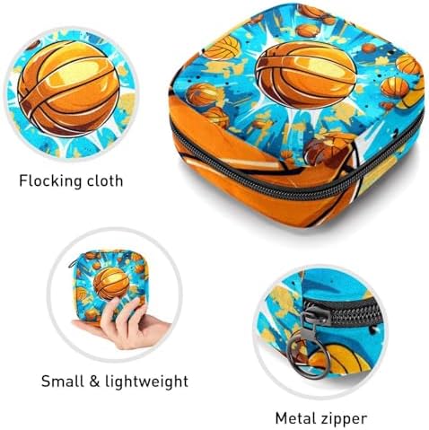 Tampons Collect Bags for Women Girls, Sanitary Napkin Storage Disposal Pouch, Lightweight Menstrual Cup Bag Basketball