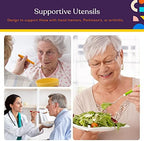 Special Supplies Adaptive Utensils (5-Piece Kitchen Set) Wide, Non-Weighted, Non-Slip Handles for Hand Tremors, Arthritis, Parkinson’s or Elderly Use - Stainless Steel Knives, Fork, Spoons