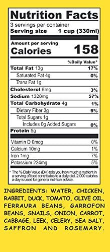Aneto Valencian Paella Cooking Base Broth, 33.83 Fluid Ounce (6 pack)