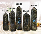 Large Labradorite Crystal Tower Natural Healing Crystal Point Wand Obelisk 6 Faceted Reiki Chakra Meditation Therapy Home Decor Gift 1-1.5 LBS