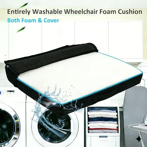 HAVARGO Washable Wheelchair Seat Cushions–Easy Maintenance Wheelchair Cushion That Reduces Caregiver Workload–Patented Anti-Sag Design with Anti-Slip Cover for Improved Comfort on Lower Back& Tailbone