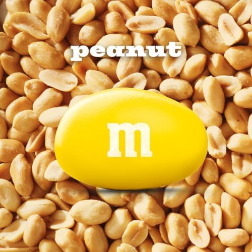 M&M’S Peanut Candy Jars, Assorted Chocolate Candies, Party Size Bulk, Movie Night Treats, Bulk Chocolate Candy, Buffet Chocolates, Resealable and Recyclable, 23 Oz Each, Pack of 2