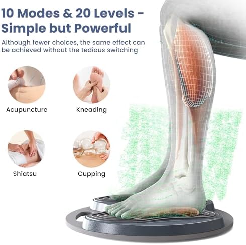 EMS Foot Stimulator, Rechargeable EMS Foot Massager for Neuropathy, TENS & EMS Foot Circulation Stimulator for Pain Relief/Circulation/Plantar Fasciitis, 1.5KG Thin Remote Electrical Muscle Stimulator