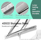 stedi 2PCS Precision Tweezers Set, Model Hobby Making Tools,Ultra-Precision Premium Stainless Steel Tweezers for Gundam, Scale Military Model, 3D Resin Parts, Industrial Tweezers