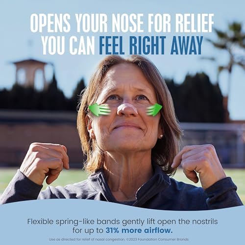 Breathe Right Nasal Strips Extra Strength Tan Nasal Strips Help Stop Snoring Drug-Free Snoring Solution & Instant Nasal Congestion Relief Caused by Colds & Allergies 26ct