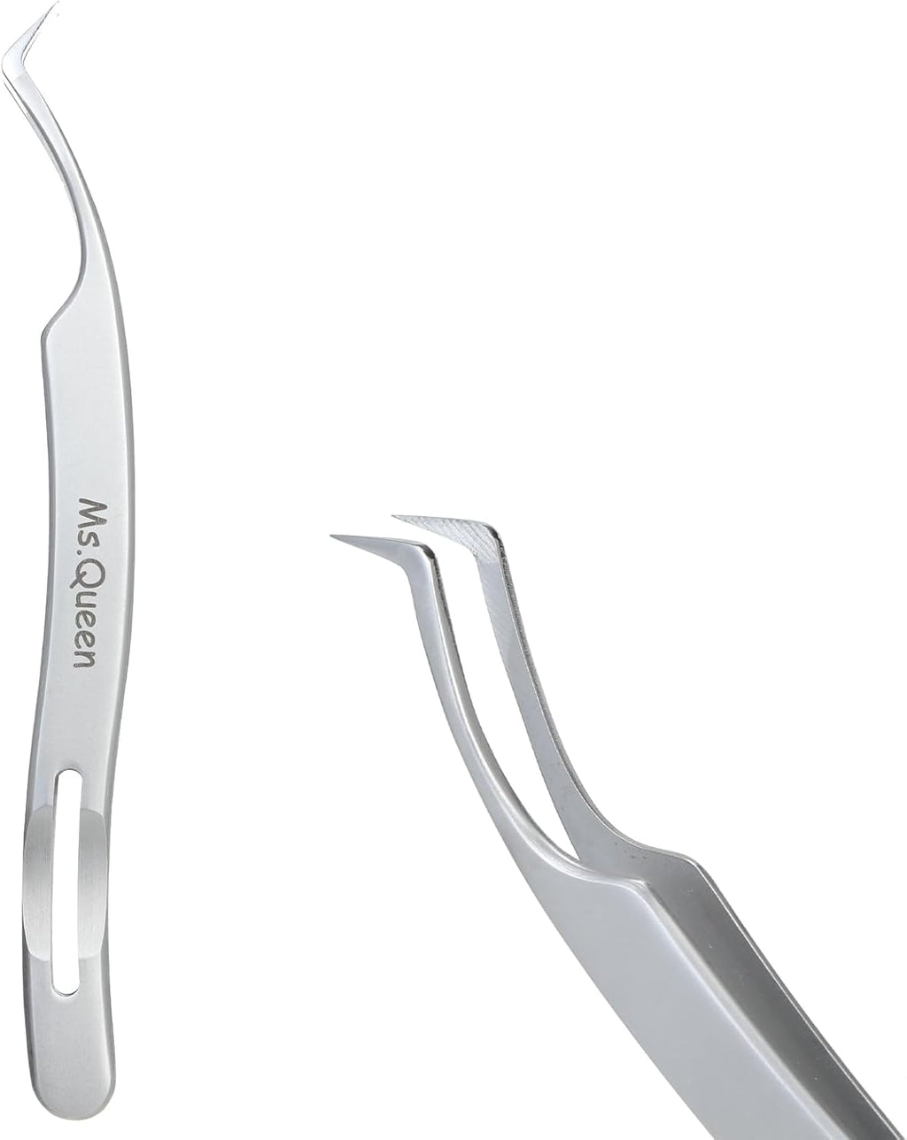 Ms.Queen Eyelash Extension Tweezers,Precision Fine Tip Grip Lash Tweezers for Individual and Volume Eyelash Extensions