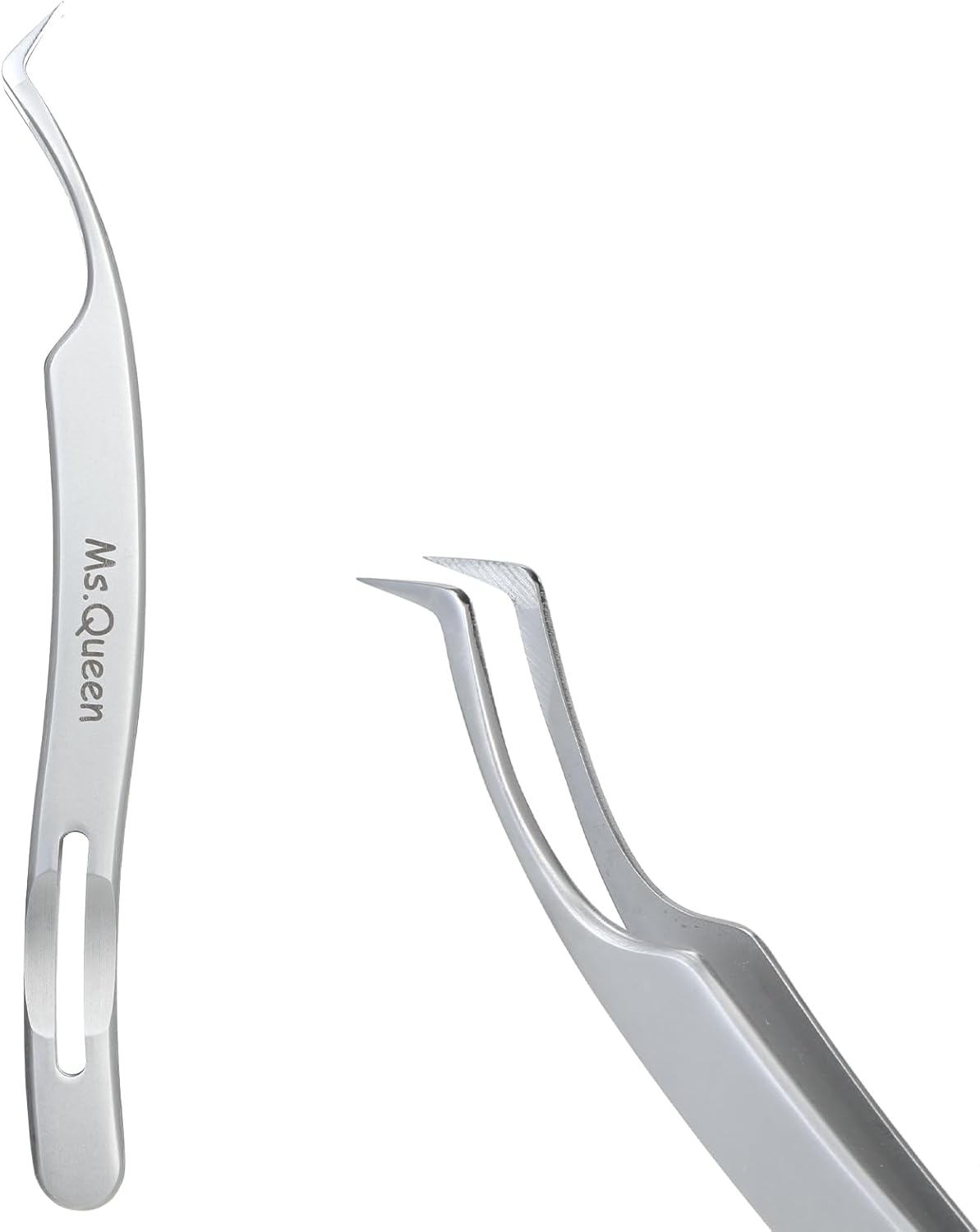 Ms.Queen Eyelash Extension Tweezers,Precision Fine Tip Grip Lash Tweezers for Individual and Volume Eyelash Extensions