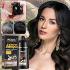 MOKERU Coconut Oil Black Hair Dye Shampoo 3 in 1 for Gray Coverage Color Shampoo for Women Men Semi-Permanent