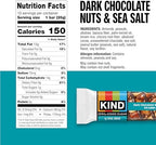 Kind Zero Added Sugar Healthy Snacks Bars, Dark Chocolate Nuts & Sea Salt, Gluten Free, High Fiber, Keto Snacks, 5g Protein, 10 Count