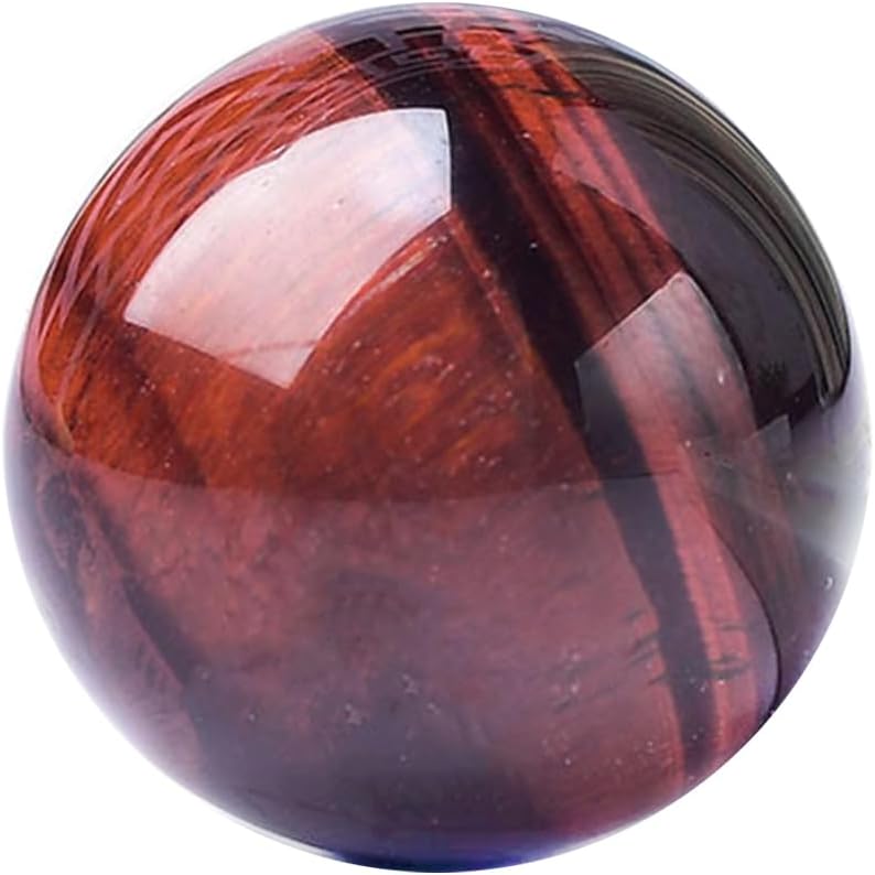 1.57-1.97inch/4-5cm Natural Red Tiger Eye Crystal Ball, Hand Polished Quartz Massage Sphere, Reiki Healing Gemstone Ball, Feng Shui Room Desktop Decorative Rock Ball, Souvenir Ornament Spiritual Gift