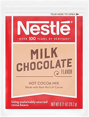 Nestle Hot Chocolate Packets, Milk Chocolate Flavor Hot Cocoa Mix, Made with Real Cocoa, Bulk Pack, 0.71 oz Packet (60 Count)