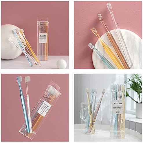 4Pcs/Set Nordic Clear Crystal Handle Toothbrush Soft Bristle Small