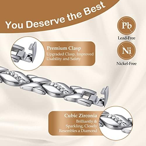 Feraco Copper Bracelets for Women, 99.99% Pure Copper Magnetic Bracelets with Effective Neodymium Magnets, Adjustable Jewelry Gift with Sizing Tool