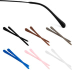 AUEAR, Eyeglass End Tips Anti-Slip Silicone Ear Sock Pieces Tube Sleeve Replacement Temple Arms for Flat Thin Wired Sunglasses Legs (6 Pairs, Mix, Round Tips)