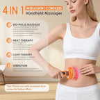 4-in-1 Body Sculpting Machine - Heated Handheld Lymphatic Drainage Massager with redlight & Vibration & Heat for lymphedema lipedema - Anit Cellulite Massage Tool Help Reduce Stretch Marks & Cellulite