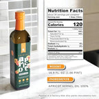Gourmanity Apricot Seed Oil, Great for Frying and Skin Care with Natural Vitamin E, Cholesterol Free Apricot Kernel Oil for a Healthier Cooking Oil Alternative, Keto And Paleo Friendly, 16.9 fl oz Bottle