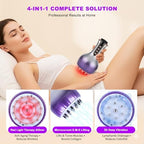 4-in-1 Lymphatic Drainage Massager & Cellulite Massage Tool, 35-Speed Fascia Blaster for Body Sculpting Pain Relief Face Legs Arms Belly Neck, 90Min Battery Wireless Portable