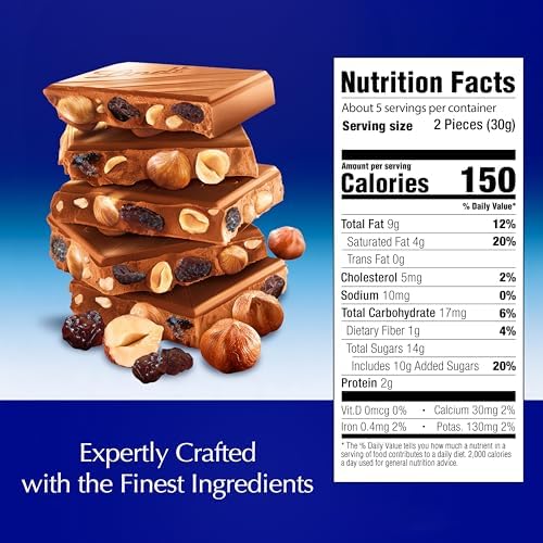 Lindt CLASSIC RECIPE Fruit and Nut Milk Chocolate Candy Bar, Milk Chocolate Candy, 5.3 oz.