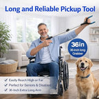 36" Magnetic Grabber Reacher Tool, 2 Pack Foldable Reacher Grabber Pickup Tool, 4.2" Wide Claw Picker Upper Grabber for Senior, Trash Pick up Tool, Heavy Duty Grabber for Health, Surgery Recovery