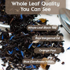 Zyanna Queen Earl Grey Tea - Premium Black Tea with Bergamot Oil, Orange Peels(3.53oz-100g-50 Cups) Loose Leaf - Natural Ingredients - Lemon Peel, Brew Hot or Iced, Natural Floral Citrus Flavor