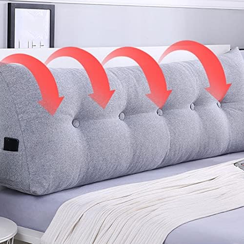 Triangular Wedge-Shaped Reading Pillow Bed Headboard Backrest Positioning Support Large Bolster Cushion Sofa Bed Rest Lumbar Cushion,F,60x50x20cm