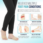 Metatarsal Pads for Men & Women (2 Sleeves) Gel Cushions for Ball of Foot Pain Relief, Morton’s Neuroma, Metatarsalgia, Sesamoiditis, Reusable & Washable (Mens 6-8.5 | Womens 7.5-9.5)