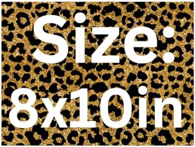 Black and Gold Leopard Print Cake Topper, 8x10 inch Edible Icing Sheet