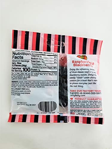 Jelly Belly Raspberries and Blackberries, 2.75-Ounce Bag (1 bag)