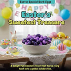Easter Dark Chocolate Eggs, 1 lb. Bulk Easter Candy Bag, Individually Wrapped Chocolate Eggs Perfect for Easter Baskets, Egg Hunt, and Spring Holiday Treats