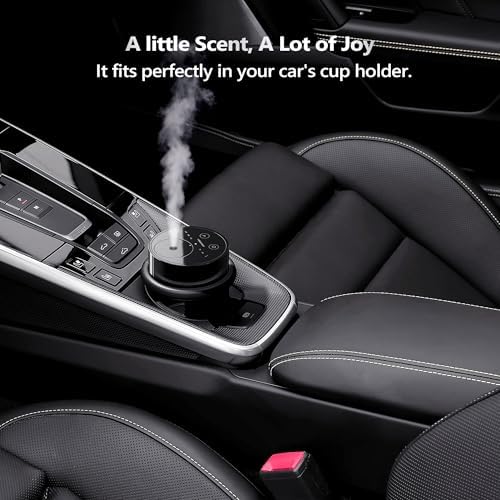Airversa Waterless Essential Oil Diffuser Starter Kit with 4 x 10mL Hotel Scent Fragrance Oil, Battery Operated Mini Scent Air Machine Portable Diffuser for Home Car Office, AN8 Kit Black