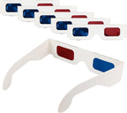5 Pairs 3D Paper Glasses, Red Blue 3D Glasses, 3D Viewing Glasses Anaglyph 3D Glasses for Movies, TV