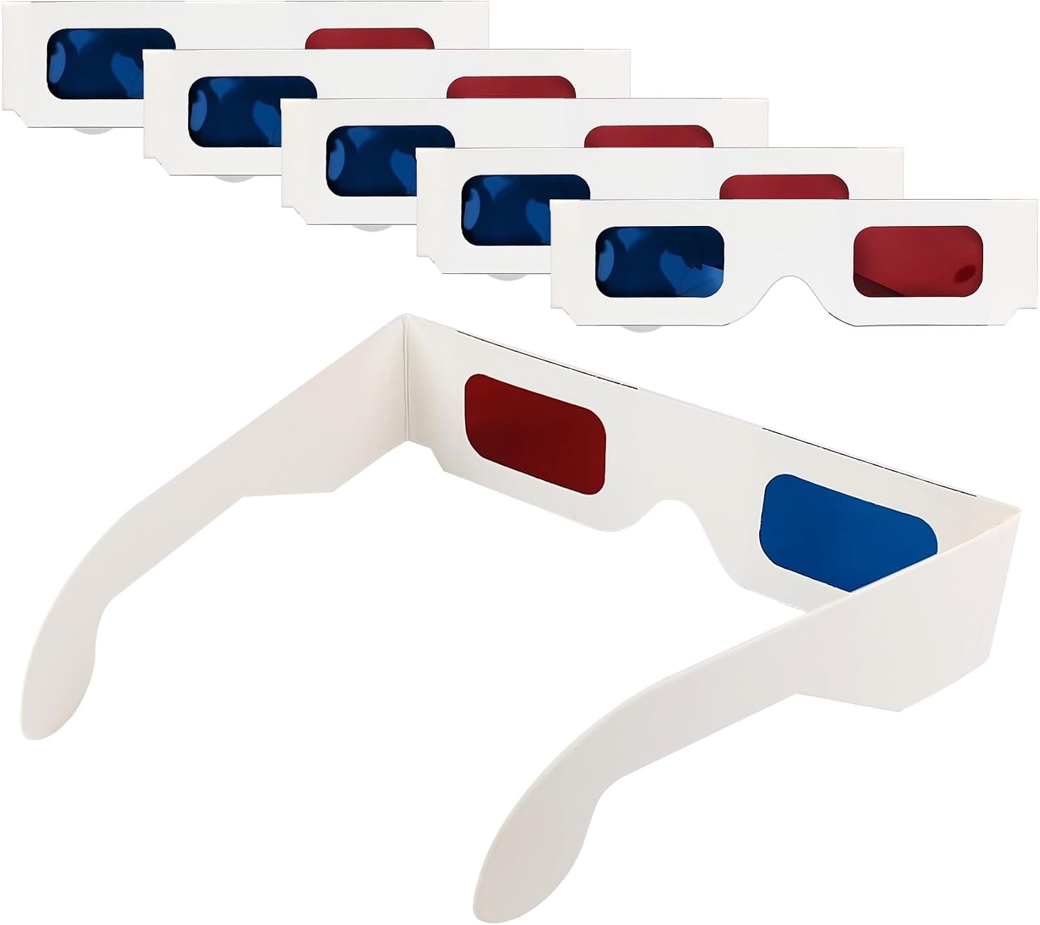 5 Pairs 3D Paper Glasses, Red Blue 3D Glasses, 3D Viewing Glasses Anaglyph 3D Glasses for Movies, TV