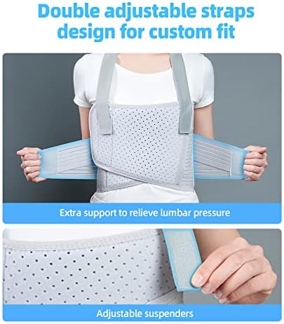 Solmyr Rib Injury Belt Chest Binder, Chest Brace Chest Compression Support Rib Bandage Wrap for Sternum Injuries, Sore or Bruised Ribs Support, Dislocated Ribs Protection, Pulled Muscle Pain