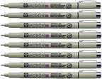 Sakura Pigma Micron pen 08 Black felt tip artist drawing pens - 8 pen set