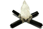 Jet Natural Crystal Tourmaline 4 Point Energy Generator Positivity Vastu Healing Cleansing Energy Spiritual Reiki Gemstone Protection Peace Power Progress.
