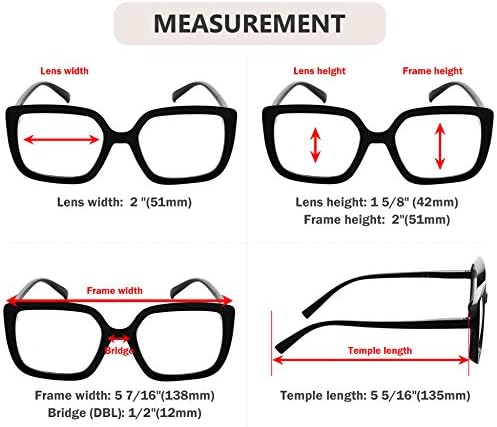 Eyekepper Reading Glasses for Women Large Frame Readers Eyeglasses Oversize - Grey Tortoise +0.50