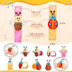 Baby Wrist Rattle Socks and Foot Finder Set Baby Rattles Toys for 0-12 Month, Infant Girl Boy Toys for Babies 3-6 Months, Newborn Hand & Foot Toys for 0 to 9 Months, Baby Easter Gifts