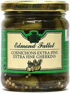 Edmond Fallot Cornichons Extra-Fins (Extra Fine Gherkin Cucumbers), 6.7 ounce jar