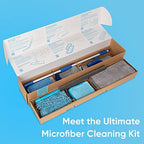 Ultimate Microfiber Kit and Genie Sheets Concentrate Combo Pack with Spray Bottles | Microfiber Dust & Wet Mop, Duster, Towels, Glass Cloth | All Purpose, Glass & Mirror, Bathroom Cleaners
